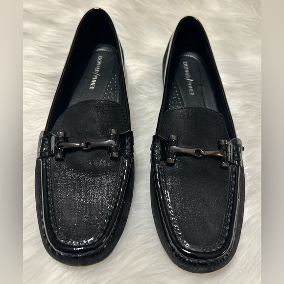 Donald J. Pliner Filo Horsebit Black Textured Loafers - Picture 2 of 6